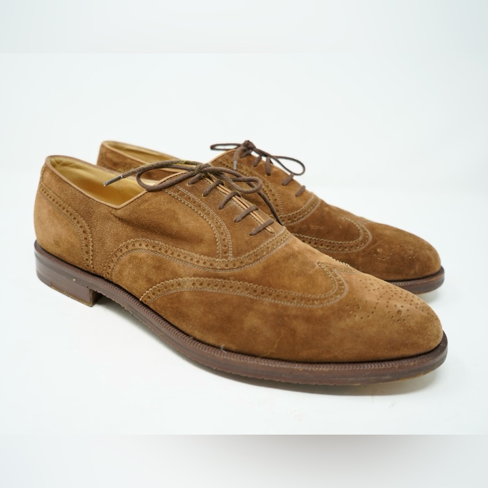 Gravati Shoes Men 11  Brown Suede Derby Tie Lace Up Italy Classic Dress Casual - Picture 3 of 12